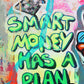 Scrooge McDuck sitting on cash details canvas