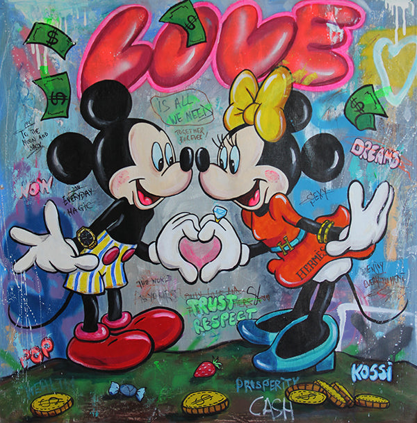 Mickey and Minnie Love Heart